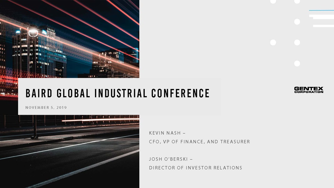 Baird Global Industrial Conference Presentation
