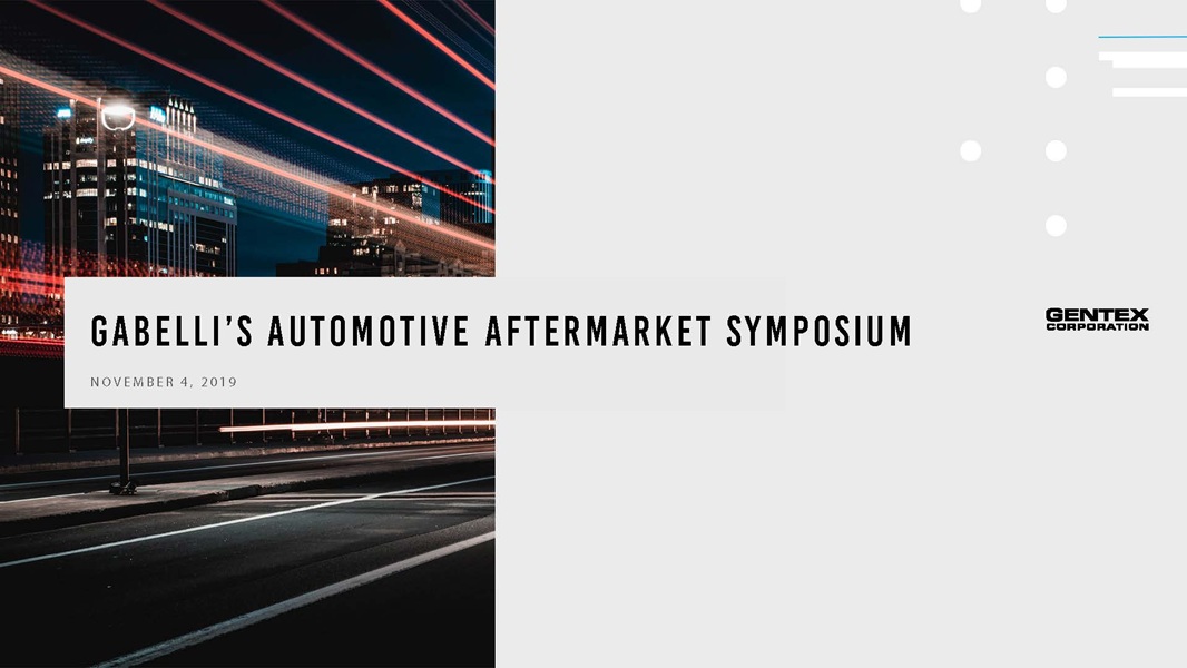 Gabelli Automotive Aftermarket Symposium Presentation